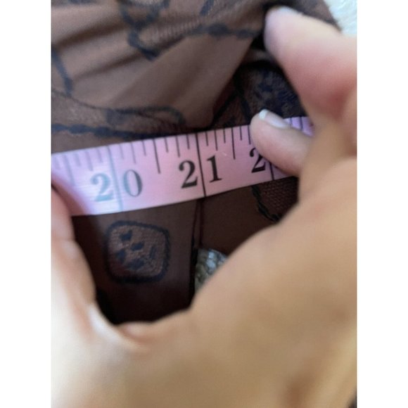 Vintage L. Bates Brown Floral Long Sleeve Button Up Tunic Shirt Sz L - Picture 6 of 7